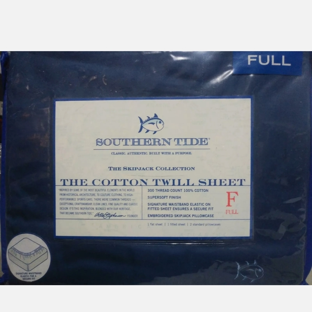 New Southern Tide Full size sheet set Blue